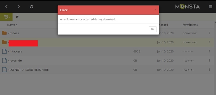 unknown error