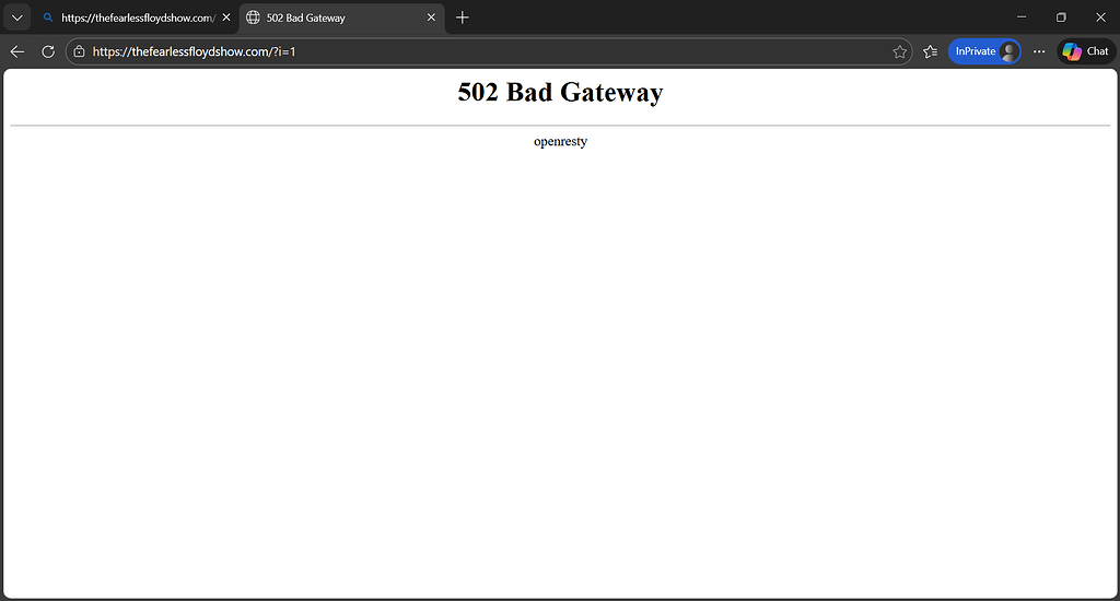 502 Bad Gateway Error - Hosting Support - InfinityFree Forum
