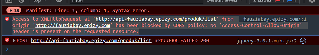 Access to XMLHttpRequest has been blocked by CORS - Hosting Support ...