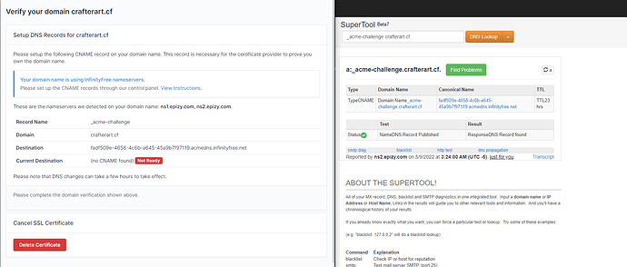 Ssl certificate not verifying - Hosting Support - InfinityFree Forum