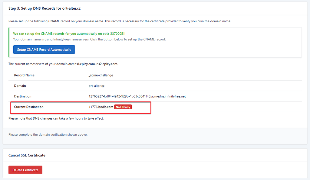 SSL creation problem probably due to DNS - Hosting Support ...
