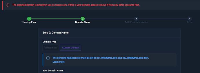 Even though I forwarded DNS, I get an error - Hosting Support ...