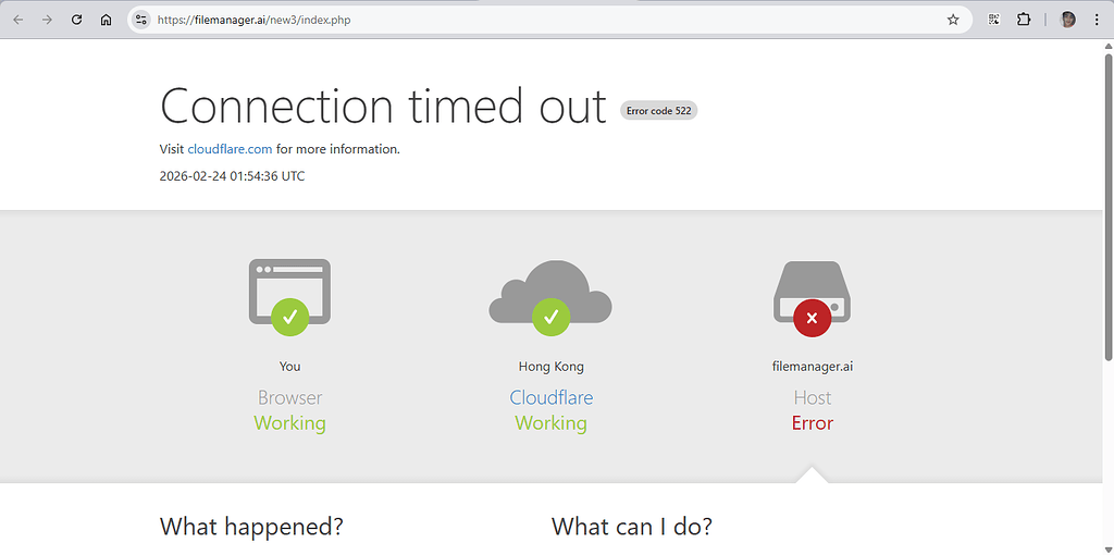 Hosting error - Hosting Support - InfinityFree Forum