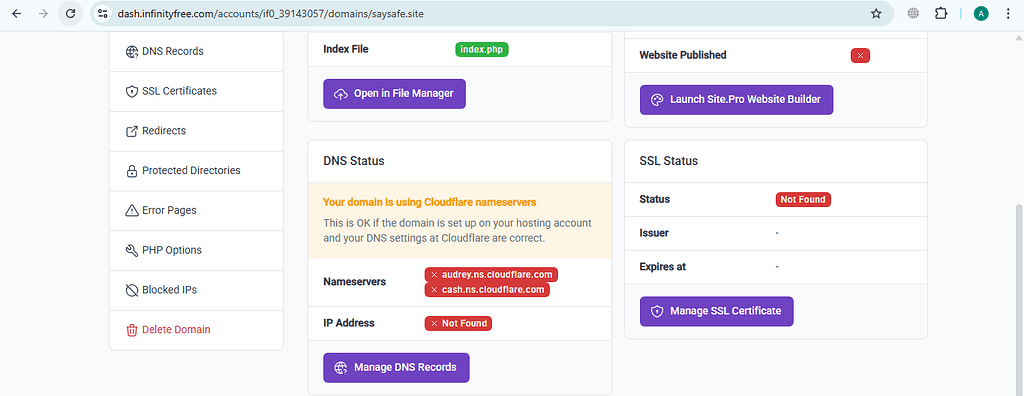 Hosting ip adrees not showing when domain connected to cloudflare ...