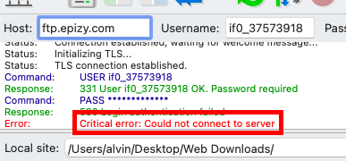 FTP not work - Hosting Support - InfinityFree Forum