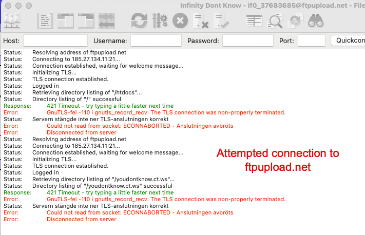 FTP connection fails - Hosting Support - InfinityFree Forum