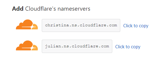 Nameservers - Cloudflare